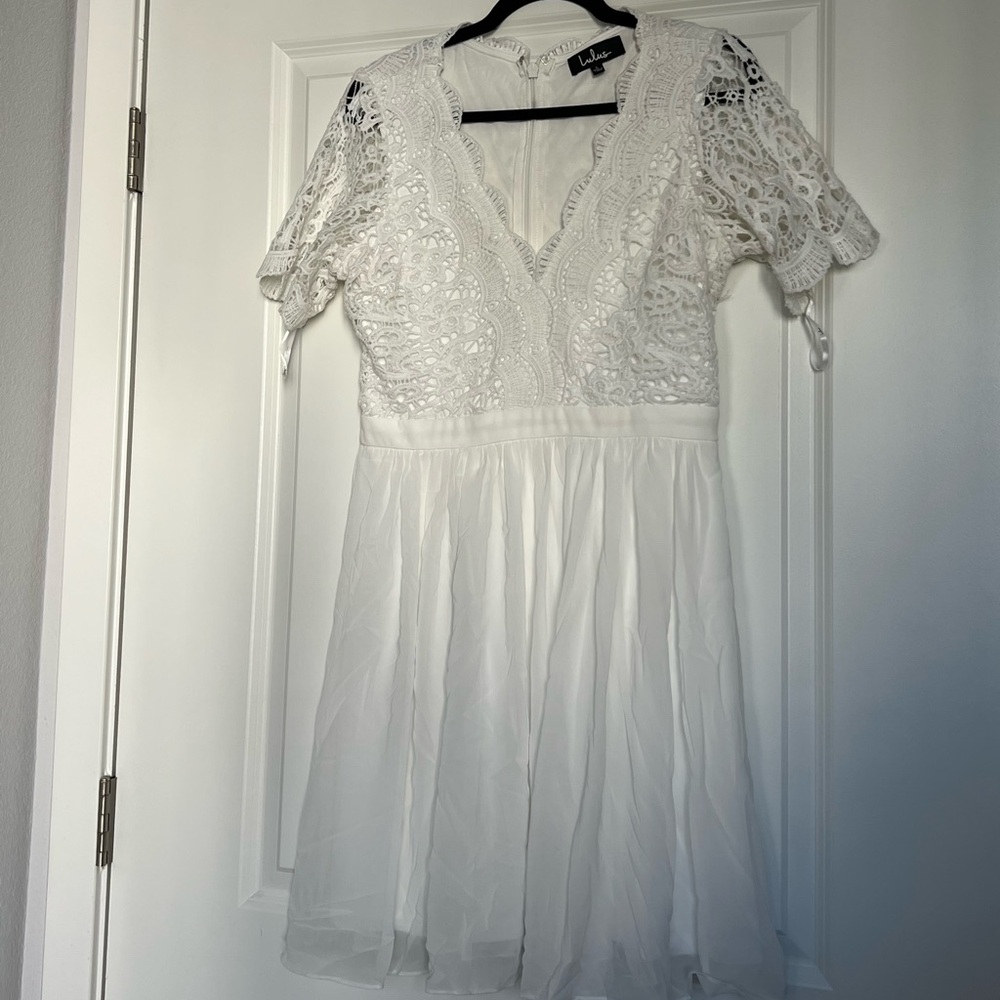 Lulu's White Lace Mini Dress - Picture 3 of 6
